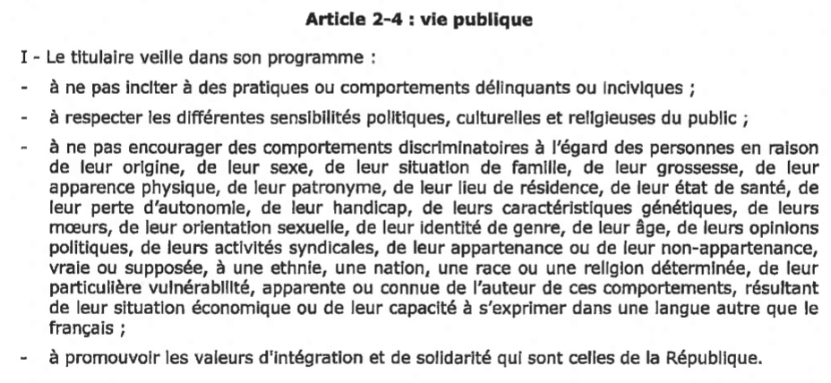Non respect de l'article 2-4 de la convention passée entre @Europe1 et @Arcom_fr : 'Le titulaire veille à respecter les différentes sensibilités culturelles et religieuses du public'.