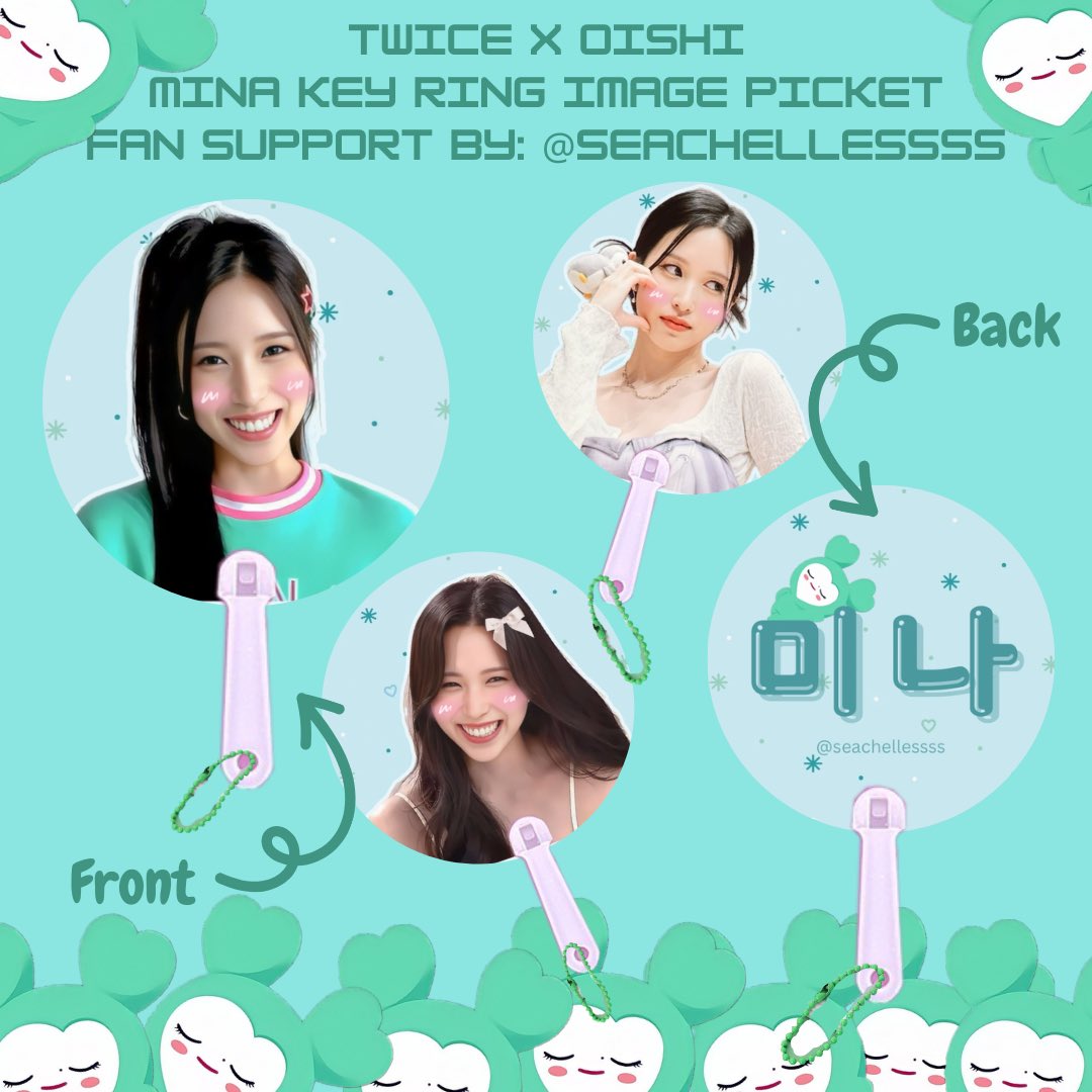 seachellessss's tweet image. ♡ Twice x Oishi ♡
Mina Key Ring Image Picket
˚ʚ Fan support by @seachellessss ɞ˚

Rules:
˚ʚ must be following, like &amp;amp; rt
˚ʚ show proofs on D-Day 
˚ʚ strictly 1:1 
˚ʚ june 1 (sat)
˚ʚ time &amp;amp; moa location tba
˚ʚ open for trades &amp;amp; donations

Note: This is a key ring (keychain)