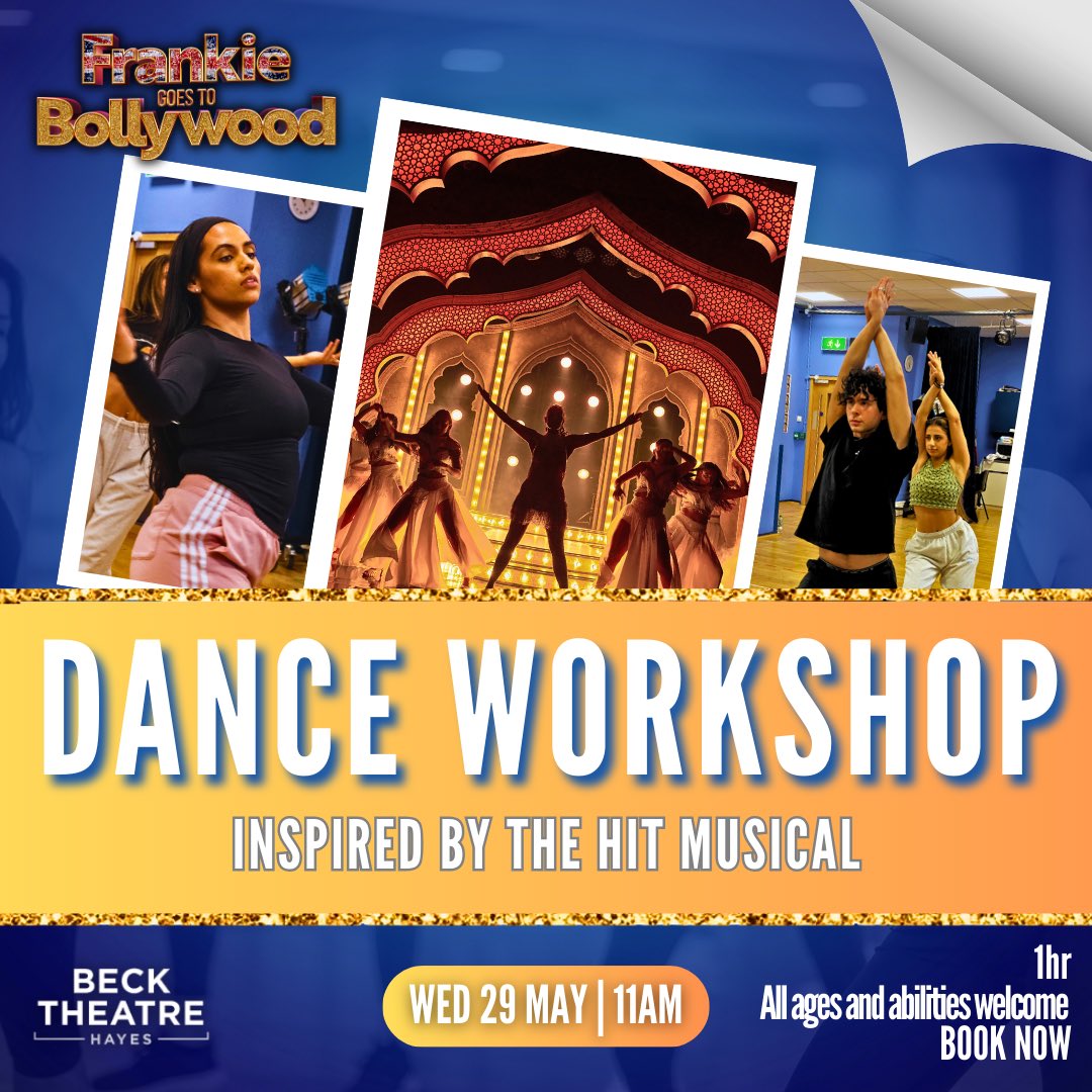 Bust out those Bollywood inspired moves at a #FrankieMusical dance workshop at @BeckTheatre 💃🏾

Suitable for all dance abilities and all ages (recommended 8+)

📆Wed 29 May
🕚11am-12pm
📍The Beck Theatre, Hayes

Book now and more info:
 trafalgartickets.com/beck-theatre-h…
