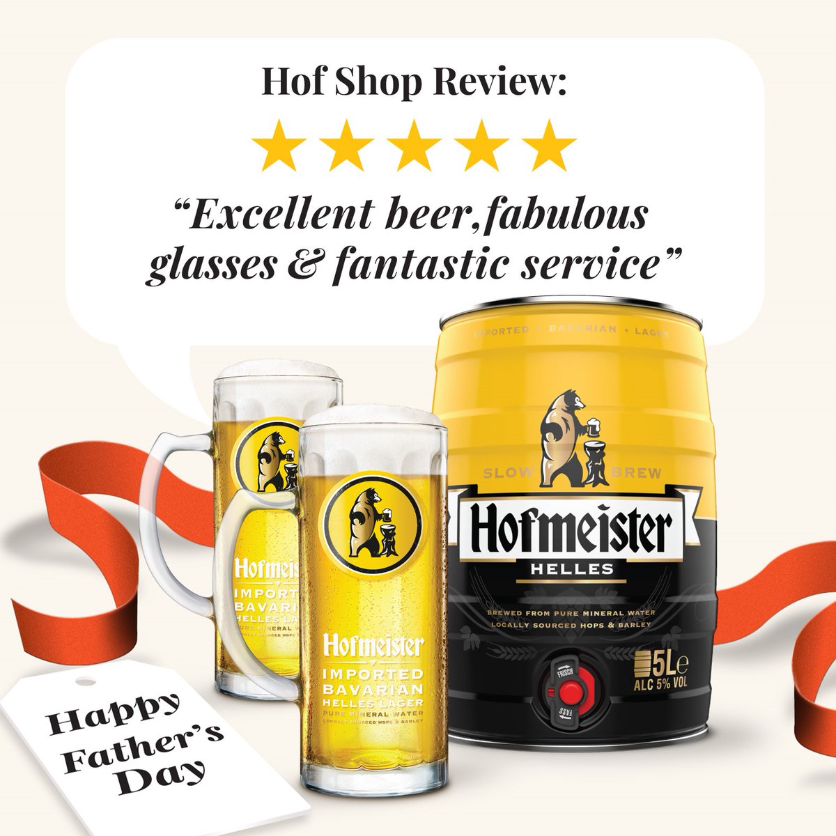 Tick Father's Day off your list. You can't go wrong with a five-star rated mini keg and stein bundle of the world's best lager. 🍺

Get yours (or drop a hint to a loved one 😉) here: hofmeister.pulse.ly/sob3uwhayb

#FathersDay #FollowTheBear #HofmeisterBeer