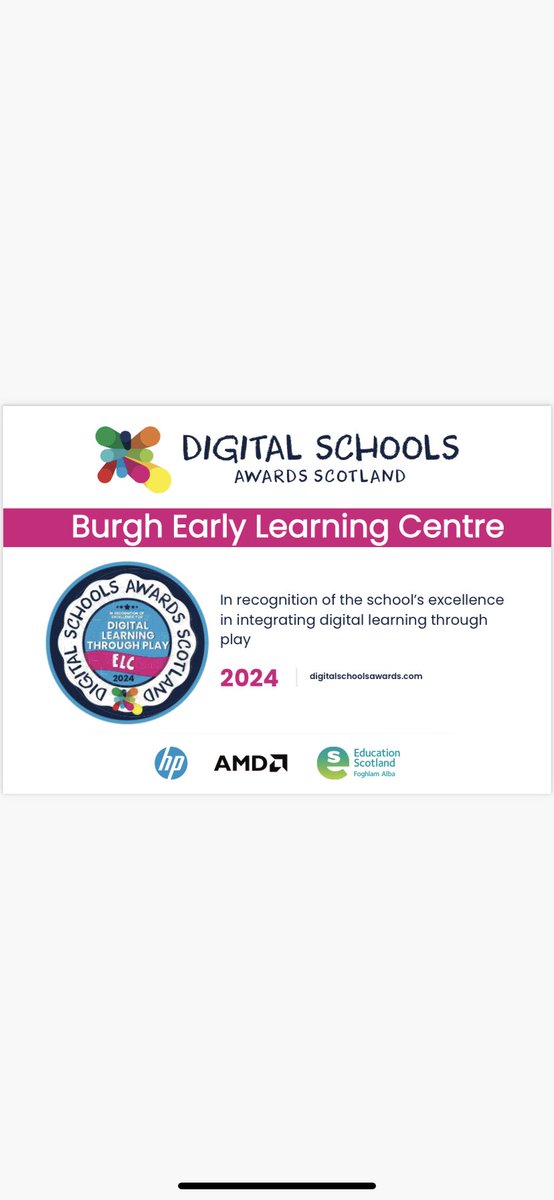 Burgh Primary School (@burghschool) on Twitter photo 🎉We’ve done it!!🎉
🌟Awarded Integrating Tech into Learning&Teaching award from <a href="/Schools_Digital/">Digital Schools</a>!
🌟Awarded Integrating Digital Learning through Play in our ELC (1 of the 1st in Scotland for this new award!) #teamburgh #eildonwestcluster
<a href="/inspireSBC/">Inspire Learning</a> <a href="/SBCEducation1/">SBC Education</a> 🎉We’ve done it!!🎉
🌟Awarded Integrating Tech into Learning&Teaching award from <a href="/Schools_Digital/">Digital Schools</a>!
🌟Awarded Integrating Digital Learning through Play in our ELC (1 of the 1st in Scotland for this new award!) #teamburgh #eildonwestcluster
<a href="/inspireSBC/">Inspire Learning</a> <a href="/SBCEducation1/">SBC Education</a>