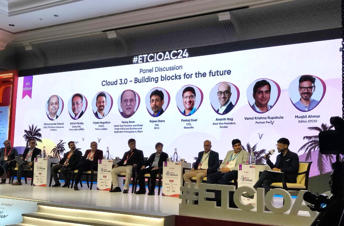 At the ET CIO Conclave, Vamsi Krishna R, Partner - Cloud and Digital Transformation, PwC India, was a part of the panel discussion on the topic 'Cloud 3.0 - building blocks for the future'.