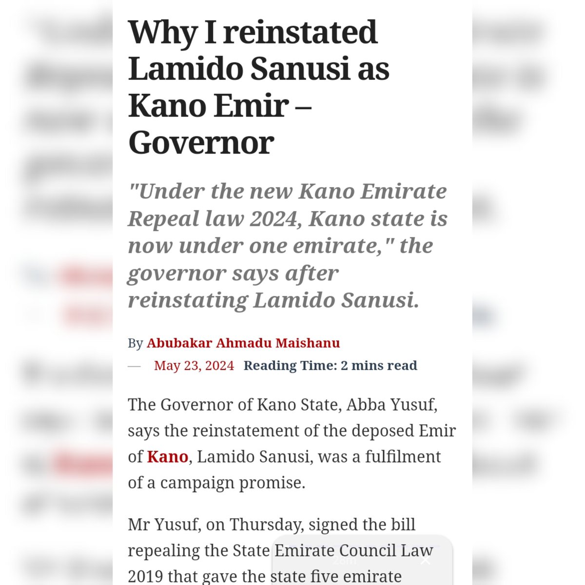 Emir Lamido Sanusi was a victim of dirty power play by Gandollars. However, patience conquers every adversity.