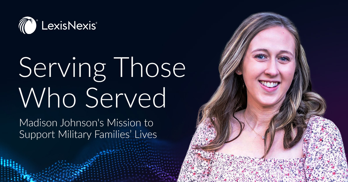 As a Practice Area Consultant at LexisNexis and a military spouse, Madison Johnson’s story is a powerful testament to how one person can drive change, enhancing the lives of military families and fostering a supportive, inclusive workplace: bit.ly/4axgreu #MemorialDay