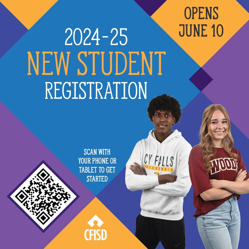 Reminder: new student registration opens on June 10! Learn more at buff.ly/4anAxYr. #CFISDspirit