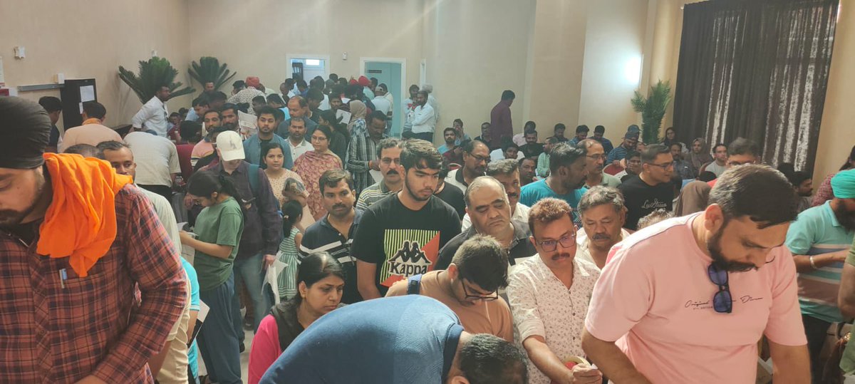 IndEmbDoha's tweet photo. Glimpses from the special Consular Camp held today at Kor Bay Residency - Al Khor. Embassy could provide about 215 consular services at the Camp today. We would continue to organize such special camps across Qatar.
@DiasporaDiv_MEA @MEAIndia https://t.co/lAbAAgFApz