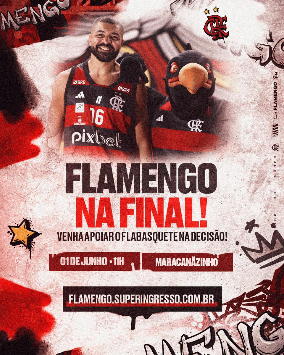 CHEGOU A HORA DE DECIDIR! 🏀 Os ingressos já estão à venda para o primeiro jogo das finais do NBB, Nação! VENHA APOIAR O MAIS QUERIDO EM BUSCA DO OCTA! Acesse flamengo.superingresso.com.br e garanta o seu lugar no Maracanãzinho 🎟️