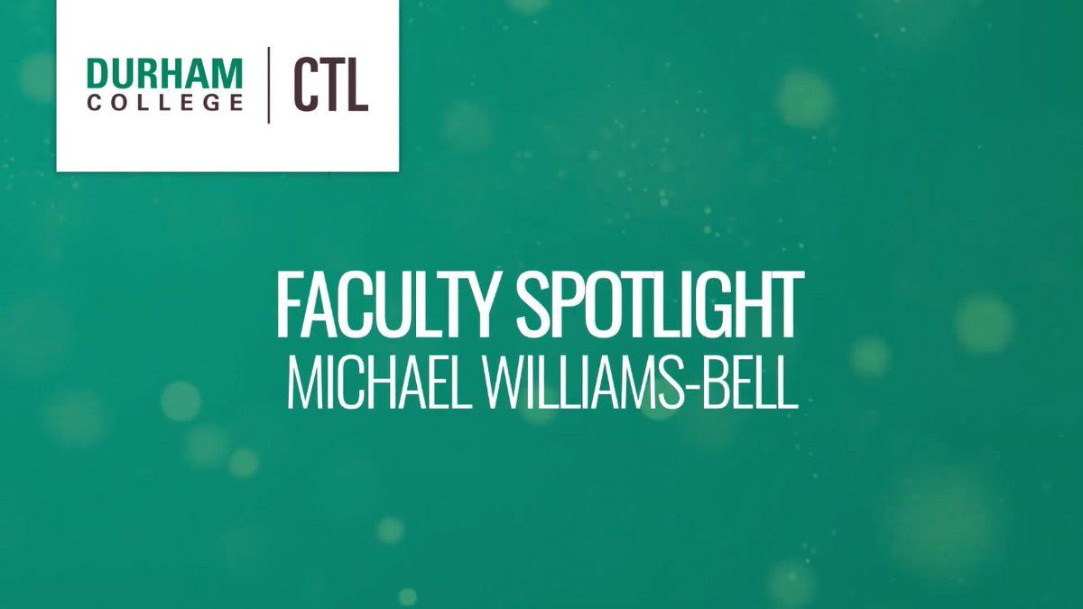 This #FacultySpotlight features <a href="/durhamcollege/">Durham College</a> faculty member Michael Williams-Bell, professor in the Fitness and Health Promotion (FHP) program in the Faculty of Health Sciences. Learn how Michael is #LeadingTheWay in the #CTLBlog: durhamcollege.ca/ctl/blog/octob…