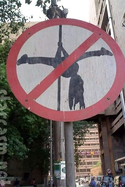 Friday Chuckle!! No pole dancing in public? 😉🤣