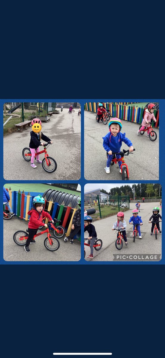 Monday bike days are popular with the children at Hillside Nursery. Thank you to parents for remembering to bring helmets, and to the parent helpers who have volunteered to support on these days. #bikeskills #earlyyears