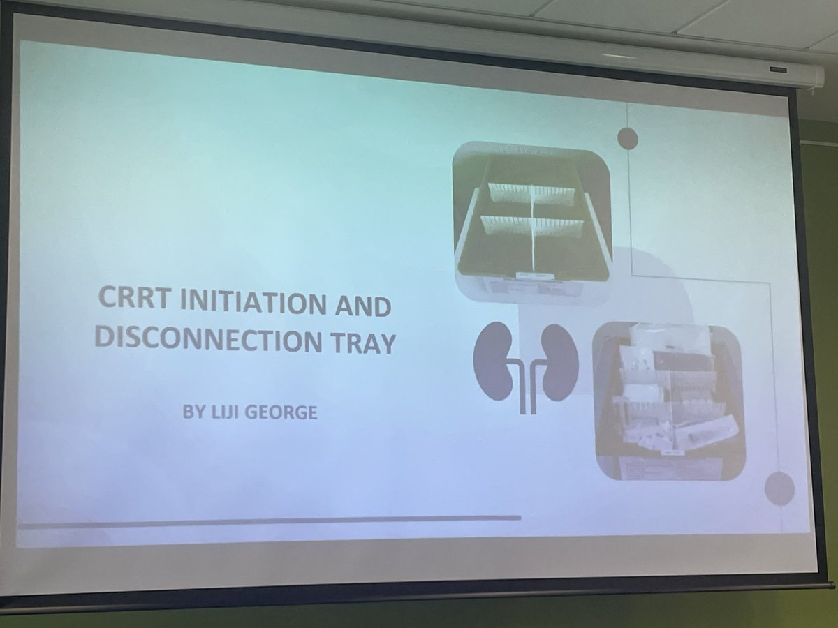 Superb service improvement from Liji in Sheffield - reducing time getting patients on CRRT and improving outcomes, by simplifying the set up process across 3 sites 👏🏻😃 #StabilisingCriticalCare