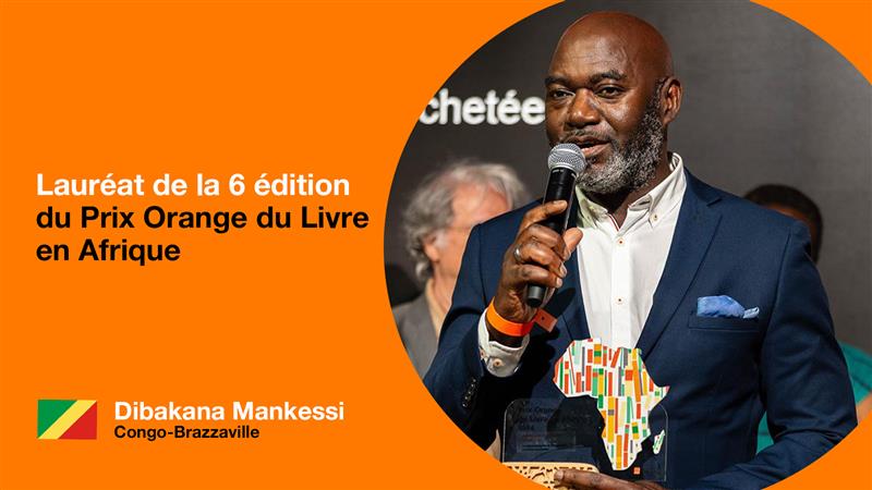 🎉 Félicitations à Dibakana Mankessi, lauréat de la 6ᵉ édition du Prix Orange du Livre en Afrique 📚 pour son roman historique 📖 'Le Psychanalyste de Brazzaville' qui nous fait revivre le début de l'indépendance du Congo 🇨🇬 @FondationOrange #OrangeAfrica
