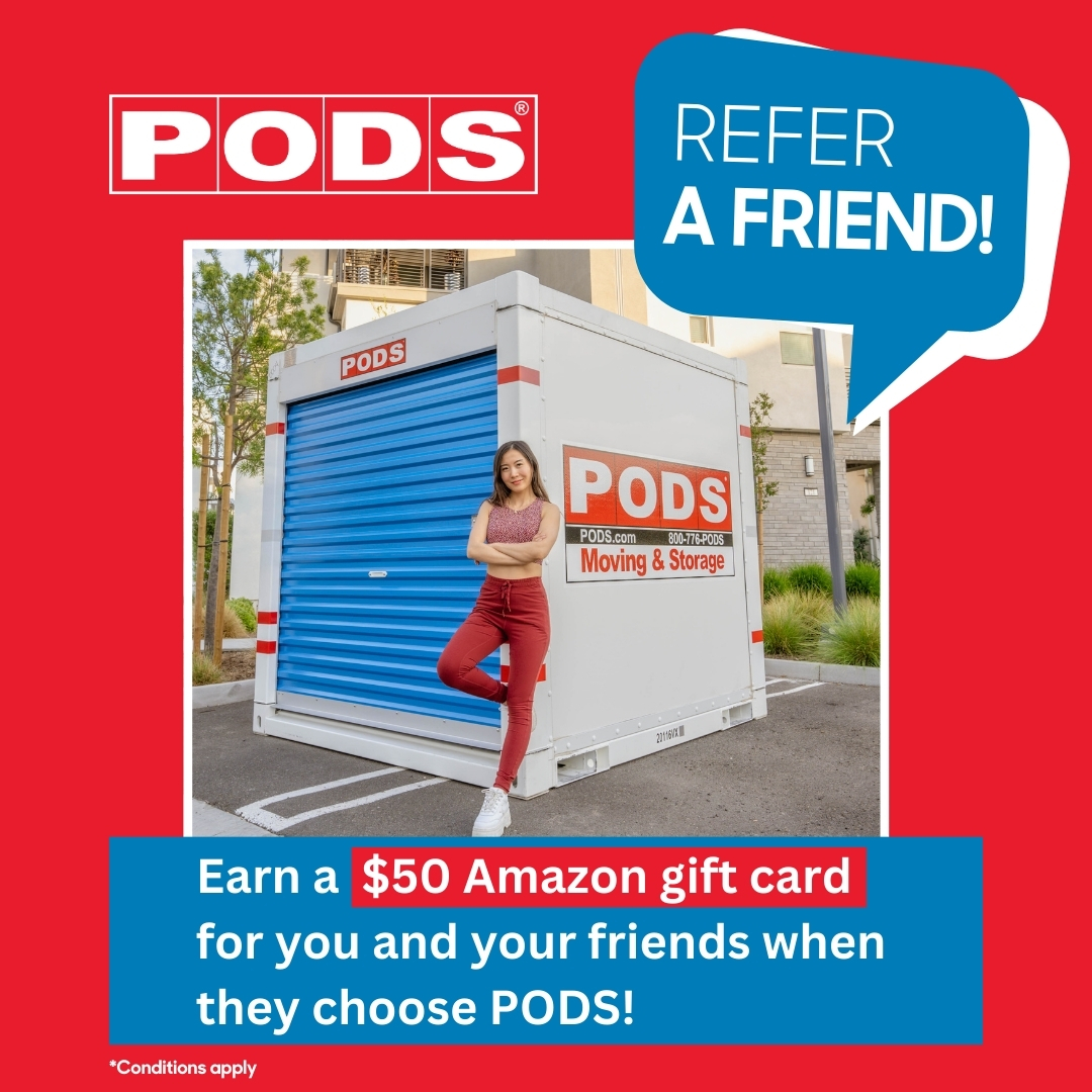 PODS's tweet image. 🌟 GET REWARDED 🌟 when your friends and family choose PODS! There&apos;s no limit to how many people you can refer. For more information and to refer someone you know, head to: PODS.com/ReferralProgra…

*Conditions apply. 

#ReferAFriend #MovingSolutions #MovingTips #MovingReferral