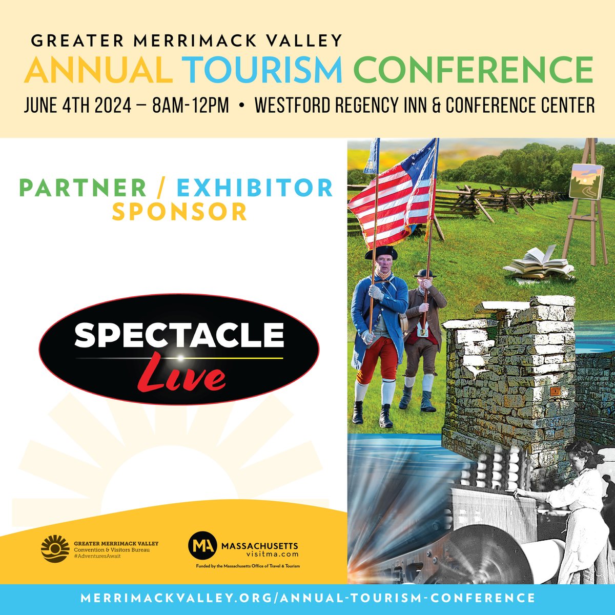 🎉 A huge THANK YOU to @SpectacleShows for sponsoring the 2024 Annual Tourism Conference! 🌟Join us on Tuesday, June 4th from 8AM – 12PM at the Westford Regency Inn & Conference Center. Let's explore the future of tourism together#SpectacleLive #MerrimackValley #Tourism