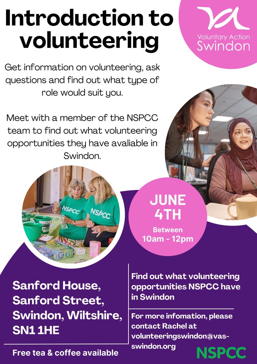 Volunteers week runs from Monday 3rd to Sunday 9th June. On Tuesday 4th June, we are hosting a volunteer drop in. This is a chance for potential volunteers to get infomation surrounding volunteering, and a chance to meet with the NSPCC and see what roles they have avaliable.