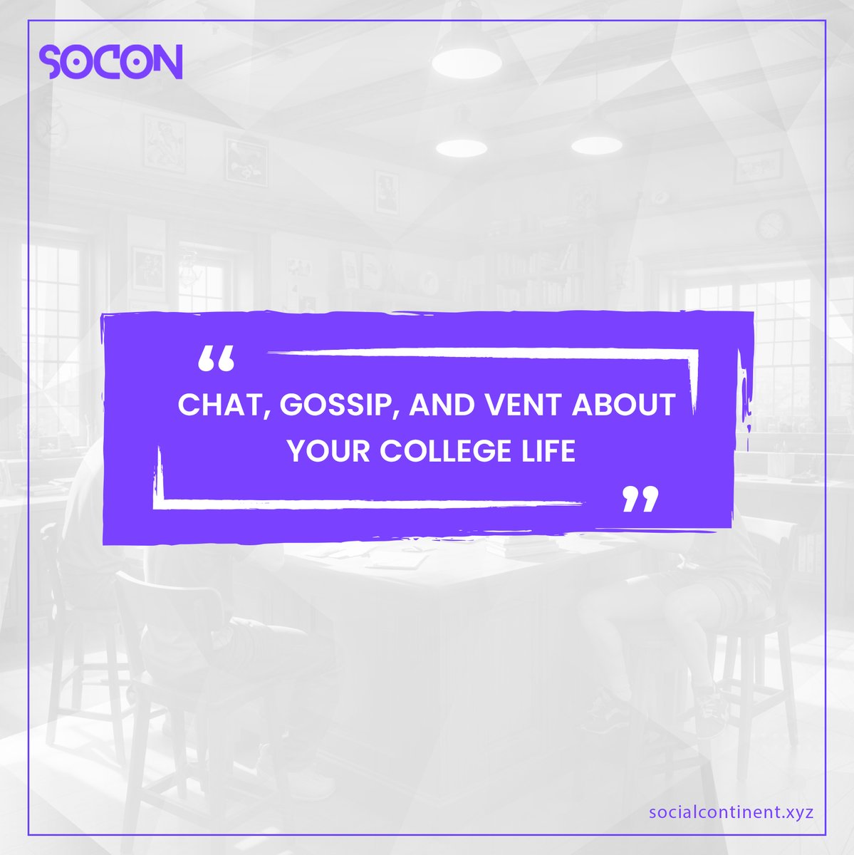 theSoCon's tweet photo. Share your honest college experiences. Chat and gossip about classmates and professors or vent about your college life struggles.🚀

Be free to share or take advice anonymously. 🎭

#CollegeLife #CollegeStudents #StudentsLife #ClassroomFun #GenZ https://t.co/oFVHjfebhA