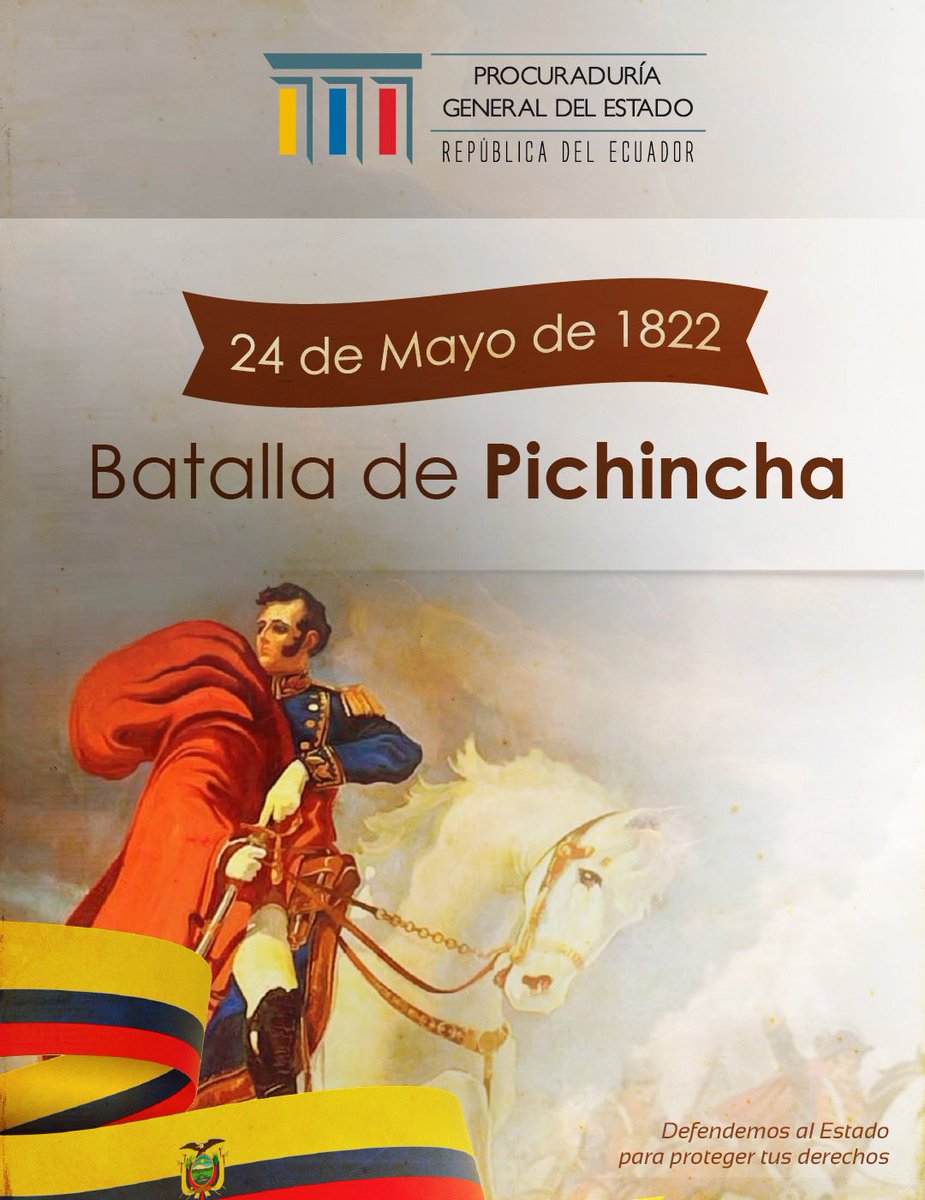 Ecuador celebra los 202 años de la Batalla de Pichincha, el hecho histórico decisivo que terminó con el dominio español y fue la semilla para la formación de nuestra República. La Procuraduría General del Estado 🇪🇨rinde homenaje a los héroes que lucharon por la libertad.