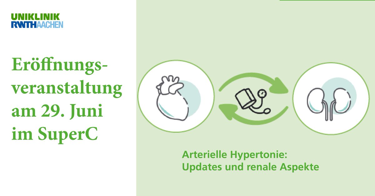 Uniklinik RWTH AC (@uniklinikaachen) on Twitter photo Fachveranstaltung #Hypertonie: Unsere Medizinische Klinik II stellt ab Ende Juni ein hochspezialisiertes Angebot zur Behandlung von #Bluthochdruck bereit. Die Eröffnungsveranstaltung findet am 29. Juni von 9 bis 14 Uhr im SuperC der <a href="/RWTH/">RWTH Aachen</a> statt. shorturl.at/BtrFj Fachveranstaltung #Hypertonie: Unsere Medizinische Klinik II stellt ab Ende Juni ein hochspezialisiertes Angebot zur Behandlung von #Bluthochdruck bereit. Die Eröffnungsveranstaltung findet am 29. Juni von 9 bis 14 Uhr im SuperC der <a href="/RWTH/">RWTH Aachen</a> statt. shorturl.at/BtrFj