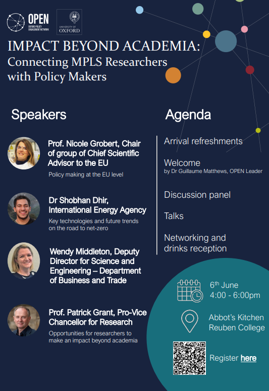 Impact beyond academia! Inviting all MPLS researchers to join this event for the opportunity to connect with policy makers and increase the impact of your work. 📅 6th June Register 👉 ow.ly/A6eT50RQyvK