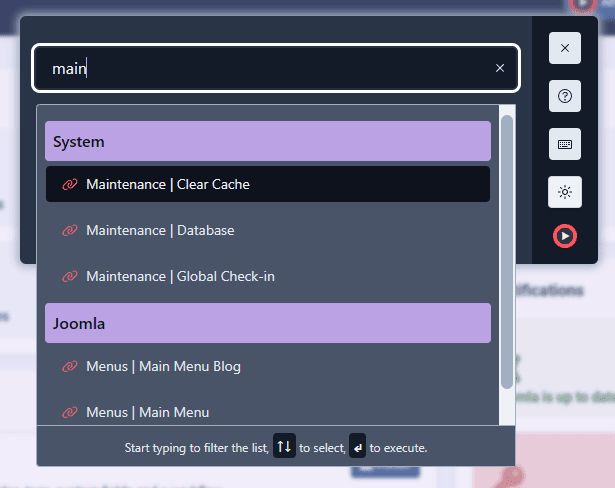 4Command is a command palette-based extension for Joomla 3,4&amp;5. Site &amp; content admin becomes simpler and faster. 

Much easier to show than explain, so here's a video on our YouTube channel

youtube.com/watch?v=fEjiTT… 

weeblr.com/4command