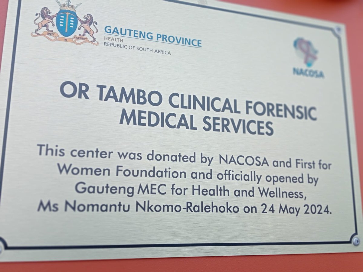 The OR Tambo Clinical Forensic Medical Services is officially open in Diepsloot. @firstforwomen