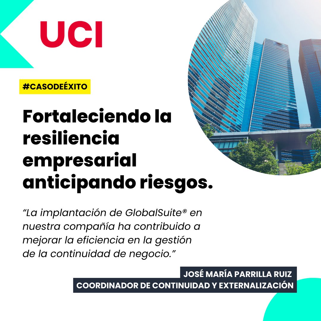 global_suite's tweet photo. ¡Muchas gracias @UCIHipotecas  por confiar en nuestro producto y equipo! Te invitamos a leer el caso completo sobre la implantación del módulo de continuidad para mejorar sus prácticas de resiliencia organizacional y cumplir con la norma ISO 22301. 👉 https://t.co/xiZGieBKAY https://t.co/i6Teae6RkX