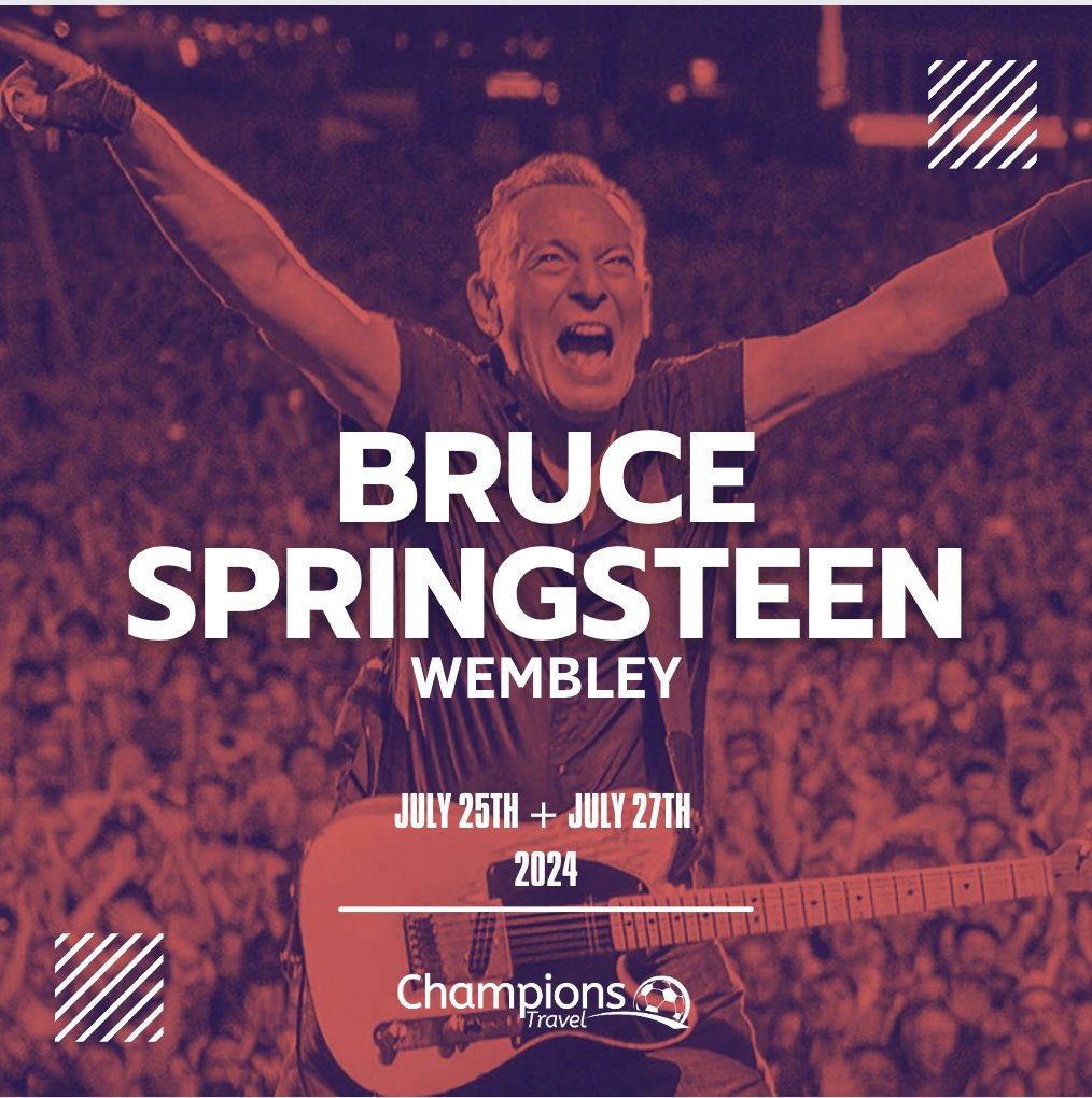 Bruce Springsteen takes the stage at Wembley on the 25th and 27th of July! Any fans of the boss, this is not one to miss! 🎵 

Find out more here: 
champions-travel.com/bruce-springst…

#BruceSpringsteen #TheBoss #Wembley #Concerts #Music #ChampionsTravel #Gift