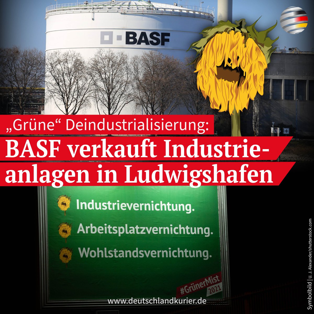 „Grüne“ Deindustrialisierung: BASF verkauft Industrieanlagen in Ludwigshafen Auf dem Weg zur klimahysterischen Deindustrialisierung Deutschlands kann Bundeswirtschaftsminister Robert Habeck („Grüne“) einen weiteren wichtigen „Erfolg“ verbuchen: Angesichts nicht mehr bezahlbarer