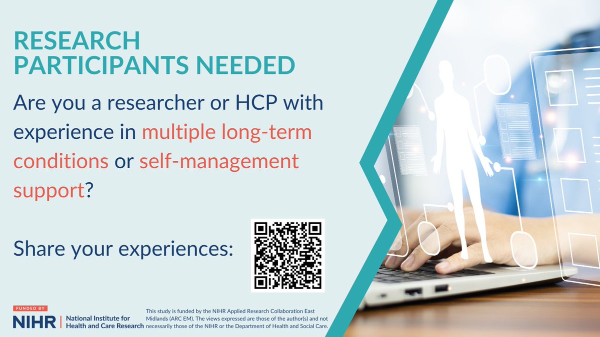 Researchers and healthcare professionals with experience in multiple long-term conditions or #SelfManagement support - we need your input! Your insights could help shape the future of care and support. Share your experiences here: 🔗leicester.onlinesurveys.ac.uk/delphi-study-d… @kamleshkhunti #MLTC
