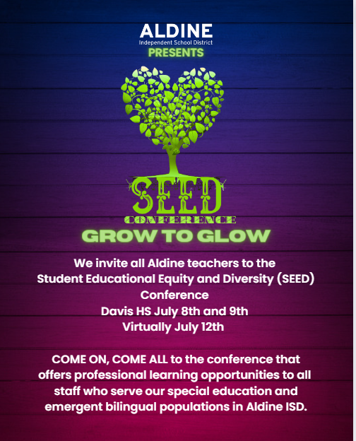 @AldineISD Teachers, Save the Date! SEED CONFERENCE REGISTRATION IS OPEN! Click HERE below for all the details. sites.google.com/aldineisd.org/… @delgadong94 @DrFavy @DrLindseyWise @GomezTempleton @Daviseslmatters