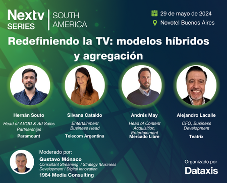 Se viene otra Nextv Series!
Este año conversaremos en el panel sobre:
Redefiniendo la TV: modelos híbridos y agregación 

Estarán con  Flow Telecom,  Mercado Libre, Paramount  y  Teleteatrix 
Agenda: lnkd.in/extuEhMA

Gracias por invitarme Ariel Barlaro y Silvia Pauli