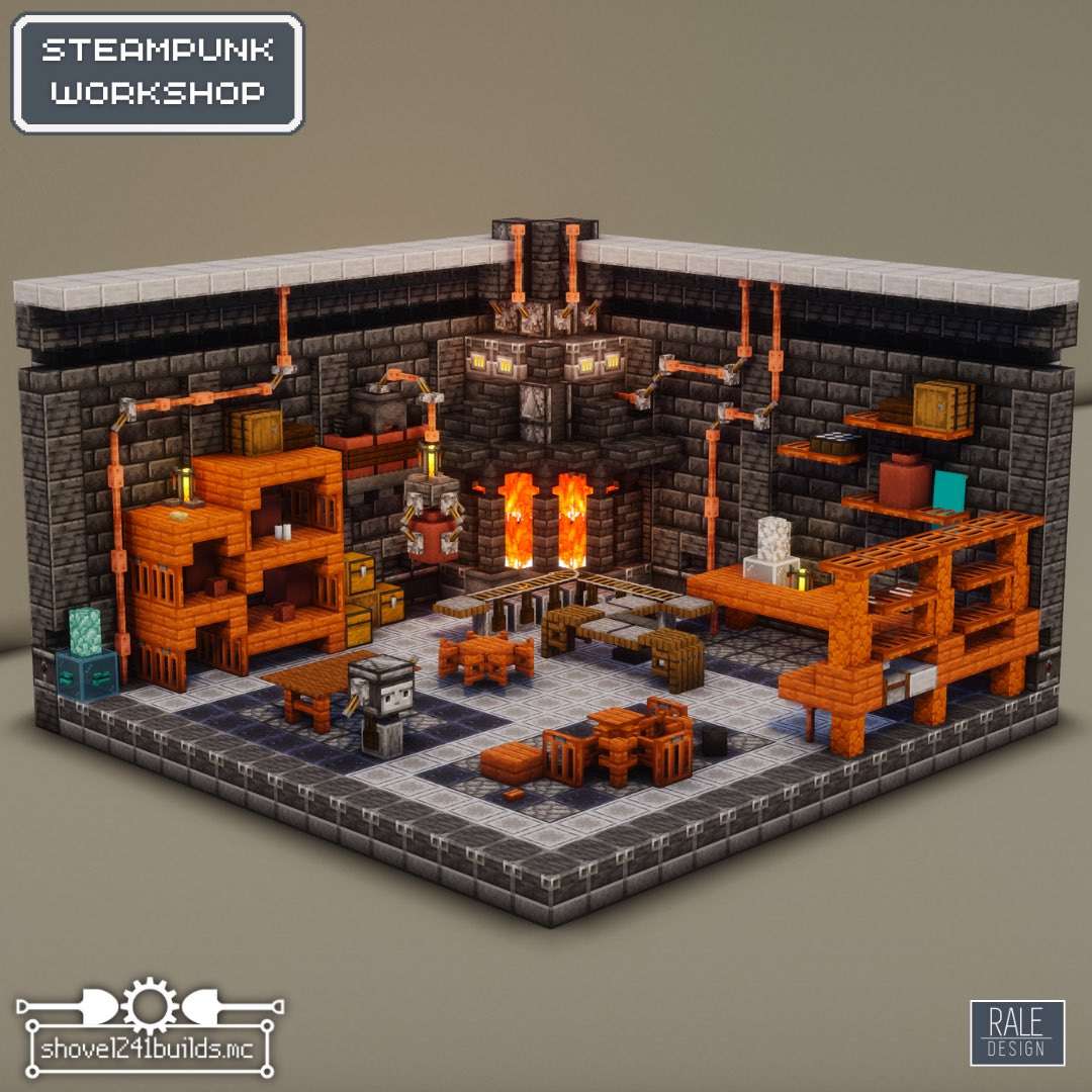 Minecraft Steampunk Workshop Interior #minecraft #mc #minecraftbuilds #minecraftdesigns #minecraftinspiration #minecraftdecoration

⬇️ Download my Builds on Patreon (bio)