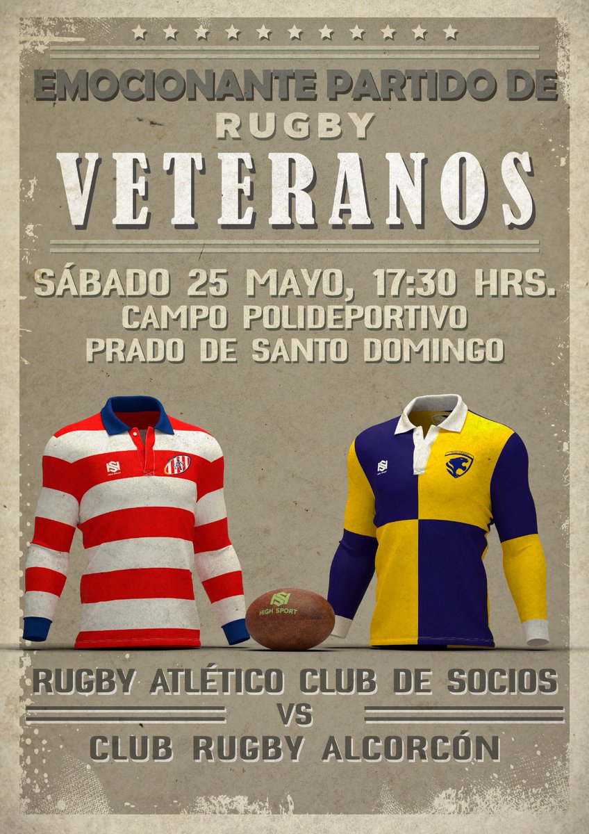 MAÑANA, SÁBADO nos vemos en Polideportivo Santo Domingo de Alcorcon, para jugar este partido en modo "VINTAGE" de #RUGBY 🏉🇦🇹 os esperamos...👌