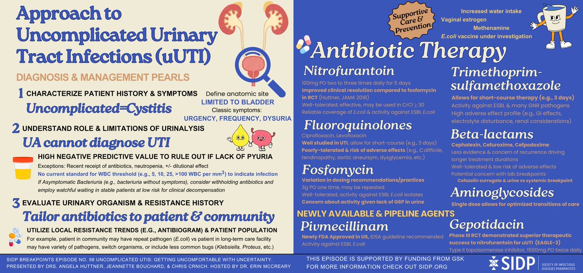 🆕#Breakpoints Episode:
Drs. Chris Crnich, Angela Huttner, &amp; @jlbouchard001 join <a href="/ErinMcCreary/">Erin McCreary</a> to discuss all things uUTIs! Gain insight into the new guidelines &amp; pearls from experts. 🧫 Funding for this podcast was supported by a grant from GSK.

🎧 sidp.pinecast.co