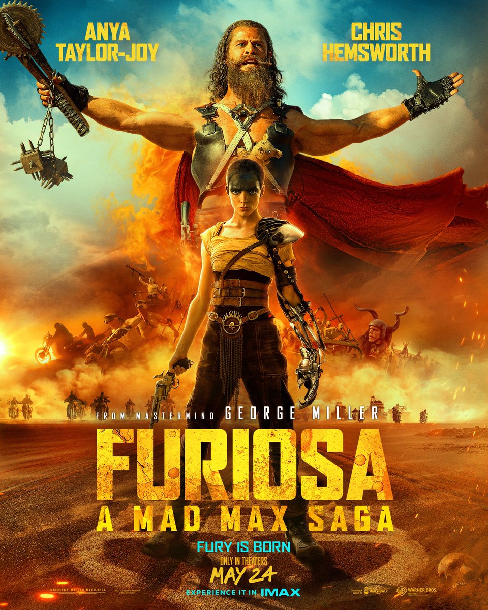 UJStrikesBack's tweet photo. NW: Furiosa: A Mad Max Saga! (with @PiggyBee)
#Furiosa @anyataylorjoy #TomBurke #JoshHelman #JohnHoward #CharleeFraser #DanielWebber #AlylaBrowne #ColinGibson #SimonDuggan #MargaretSixel #EliotKnapman #DeanHood #DougMitchell #NicoLathouris #GeorgeMiller #MadMax https://t.co/HZQZUWaMOt
