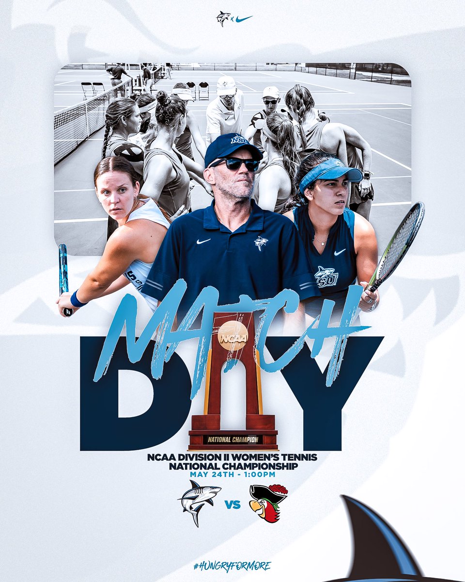 the winner takes it all... it's CHAMPIONSHIP MATCHDAY!! 🦈 🆚 Barry ⏰ 1:00 PM 📍 Sanlando Park (Altamonte Springs, FL) 🖥️ & 📊 ncaa.com/game/6296273 #HungryForMore