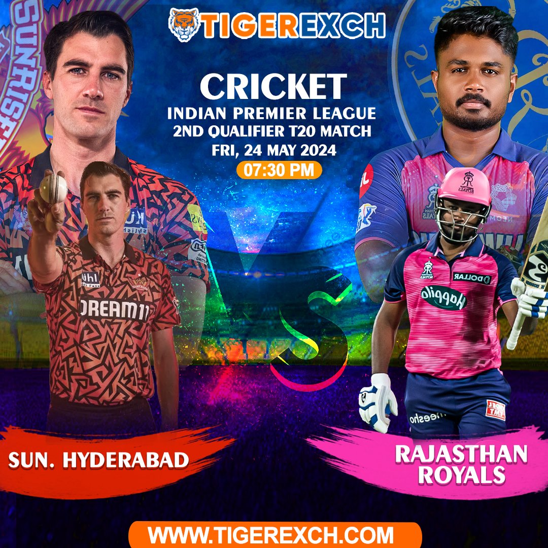 Reborn Royals vs Slam Bang SRH: Who Claims the Qualifier 2 Crown? RR vs SRH: A Clash of Resurgence vs Ruthlessness! WHAT WILL HAPPEN?👇 bit.ly/TigerExch-Twit… ●10% Joining Bonus & 5% Weekly Loss-back with no Roll over ●Lightning Fast Deposit/Withdrawals ●24*7 Customer