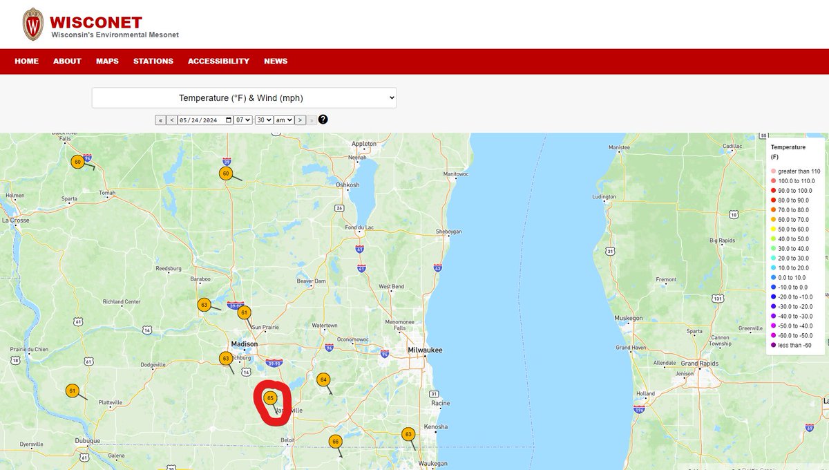 The Porter station is now online and reporting data! It is located just northwest of Janesville.