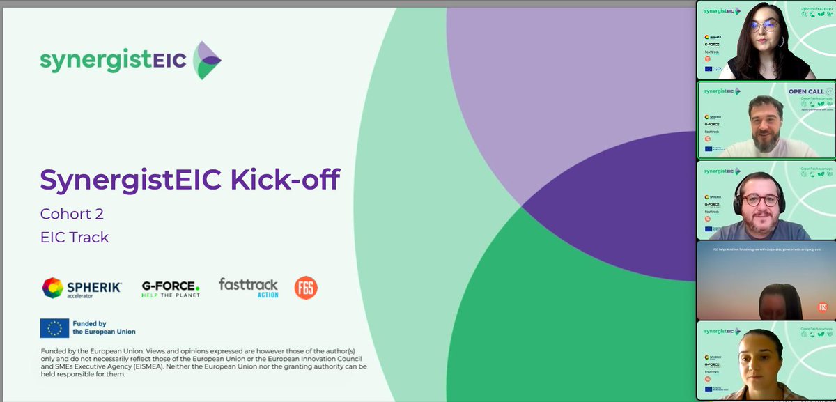synergistEIC's tweet image. 🥁 We're excited to kick off our second SynergistEIC Program cohort! Welcoming 16 new #GreenTech #innovative startups into our 6-month journey of advisory sessions, mentoring, match-making, and experience sharing🌱💡
Stay tuned for their innovative solutions!
@EU_EISMEA @EUeic