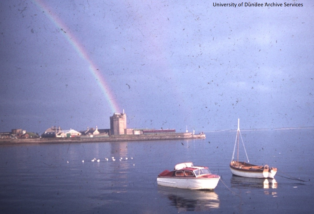 The #winner of our latest #Dundee #Archive #photograph #poll was Professor G H Bell's shot of a rainbow over the wonderful Broughty Castle taken in 1962. New poll soon #Archives #BroughtyFerry #DundeeUniCulture
