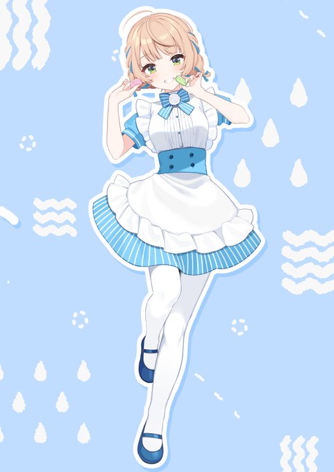 「blue bow standing」 illustration images(Latest)