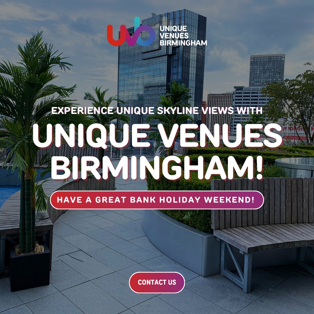 UVB is taking a break on Mon, May 27, for Bank Holiday. But did you know you can enjoy unique skyline views from our Terrace? Atop the Library, our Terrace offers city skyline views, a built-in bar & space for 300, it's perfect for summer.🌞🍸 Book here: bit.ly/3OZn8OC