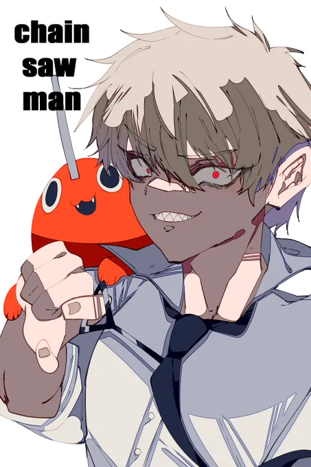 デンジとポチタのらくがき #チェンソーマン 