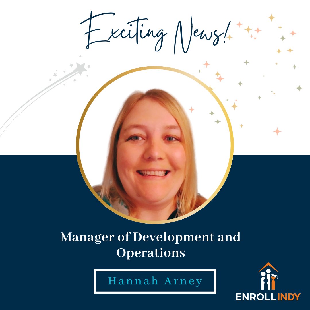 We're thrilled to share that Hannah has taken on the role of Manager of Development and Operations here at Enroll Indy! Hannah has been with us since 2022 and we have full confidence that she'll excel in this new role with us. Join us in congratulating Hannah!