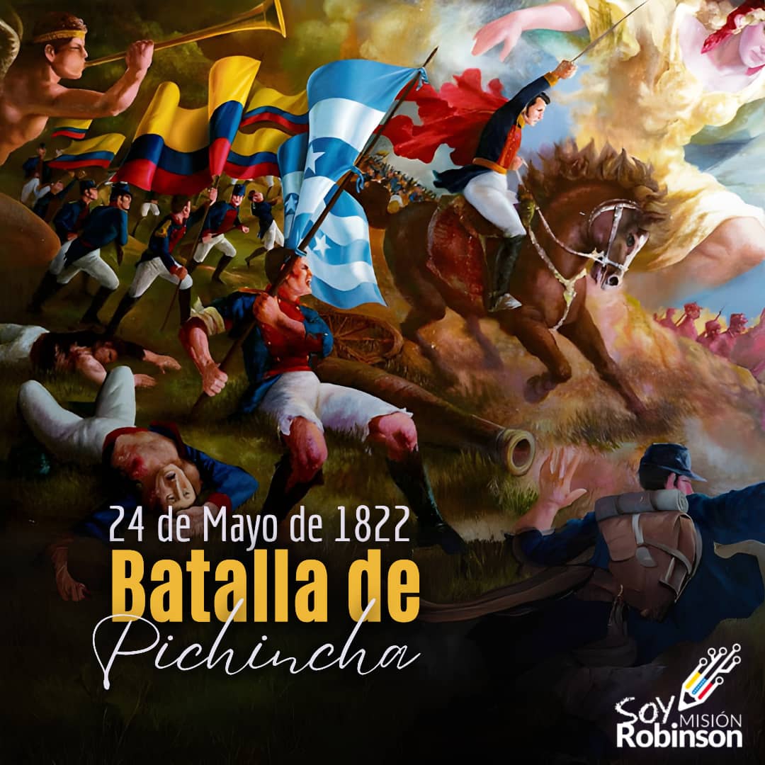Conmemoramos 202 años de la victoria del Ejército Libertador en la Batalla de Pichincha, un hito histórico en nuestra lucha por la independencia en la Campaña del Sur. Donde la unión latinoamericana es fundamental para alcanzar el triunfo.

#VerdadDePueblo

<a href="/NicolasMaduro/">Nicolás Maduro</a>