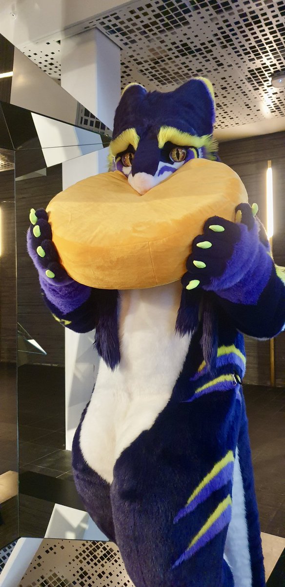 Have a cheesy 🧀 #FursuitFriday 🪡 + 🎞️ @whitewingsuits #Sergal #Cheese #Fursuit #Furry #Furryfandom #Fursuiting #FursuitEveryday #NFC2024