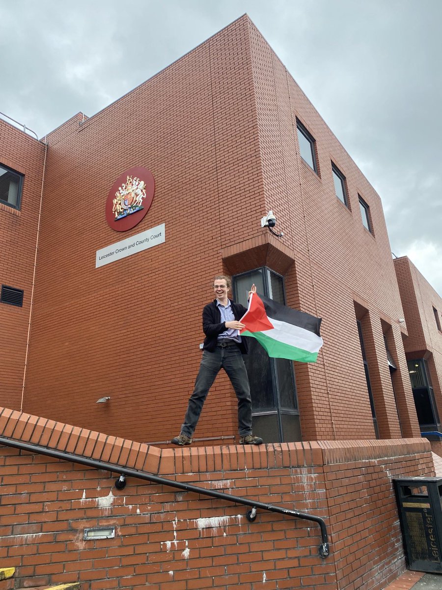 BREAKING: A Jury unanimously finds two actionists NOT GUILTY of criminal damage as they acted to save lives in Palestine The trial was in response to the six day rooftop occupation of Leicester's Israeli drone factory in May 2021, during the ongoing bombing of Gaza. The jury