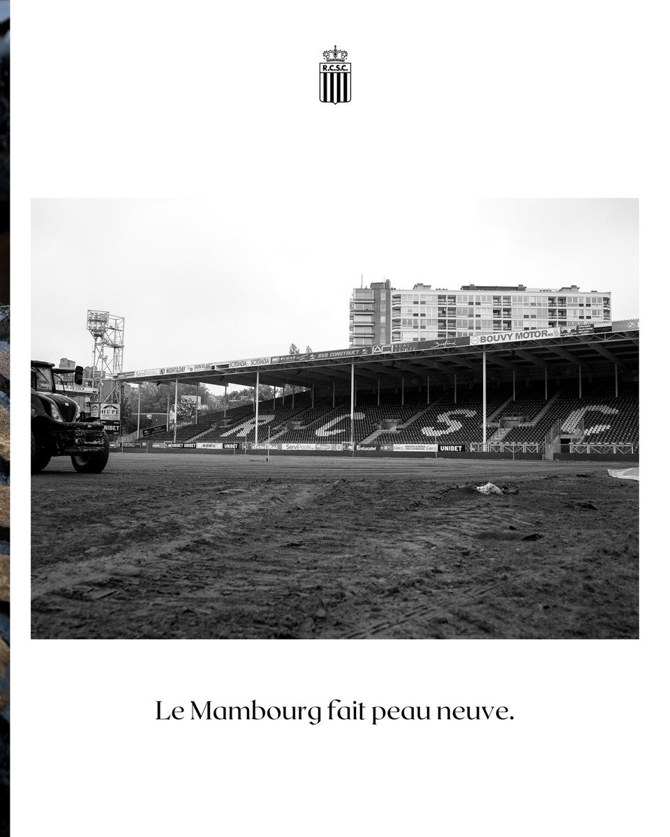 À l’entre-saison, le Mambourg fait peau neuve ! 🚧 Les travaux de préparation du terrain pour la saison 2024-2025 ont commencés & le Stade du Pays de Charleroi sera déjà bientôt prêt à vous accueillir. 🚜 #RCSC #Charleroi #Unibet