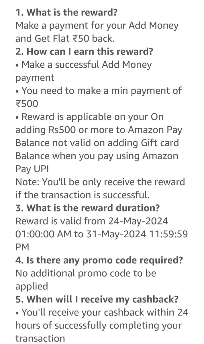 10% back on loading Amazon Pay Balance 💥 ✨Pay using Amazon pay UPI ✨Cashback as Apay balance ✨Details in Screenshots👇 Check the link if you are eligible⤵️ amazon.in/h/rewards/dp/a… Like ❤️ n Repost ♻️ if useful #ccgeek Disclaimer: -Offer benefit could vary depending upon