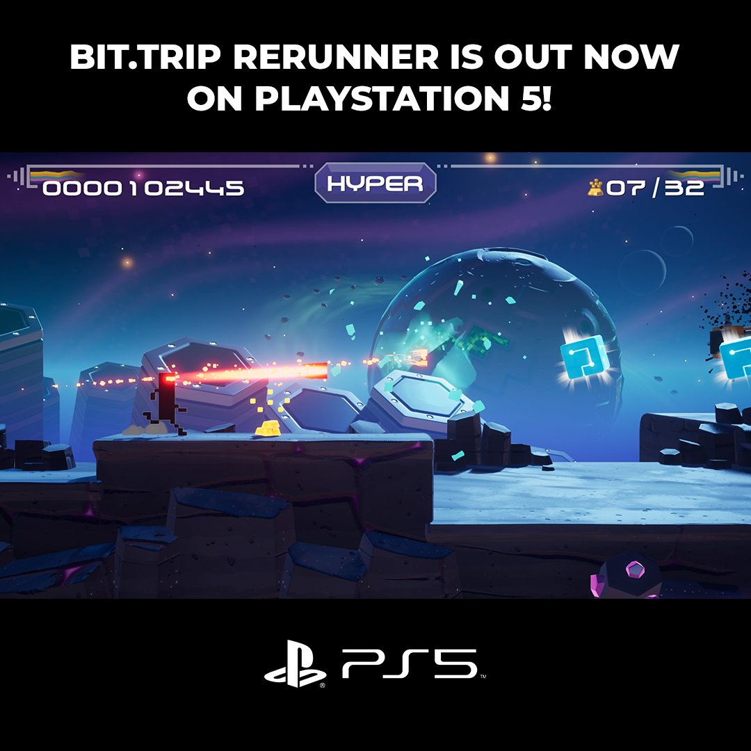 Suggested weekend activity? LASER EYE! 💥

It is one of TWO new abilities we added to BIT.TRIP RERUNNER! 

Blast now on the PlayStation 5!
 🔴🟧🟡🟩🔵🟪🟤
#RERUNNER #PS5